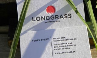 We love this letterpress card for Canadian marketing consultancy LongGrass