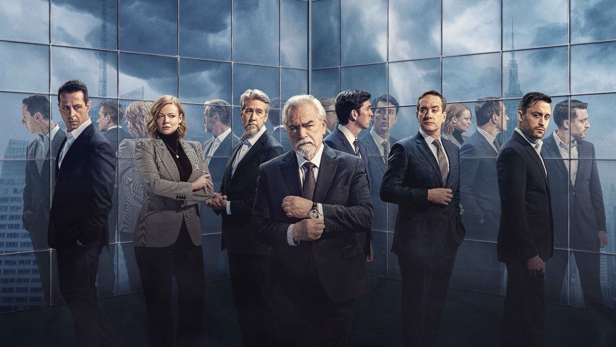 Key art for Succession season 4 featuring the main cast