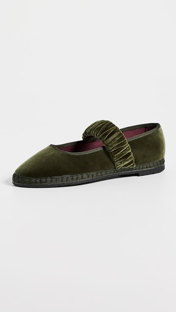 Mafalda Mary Jane Flats - Green