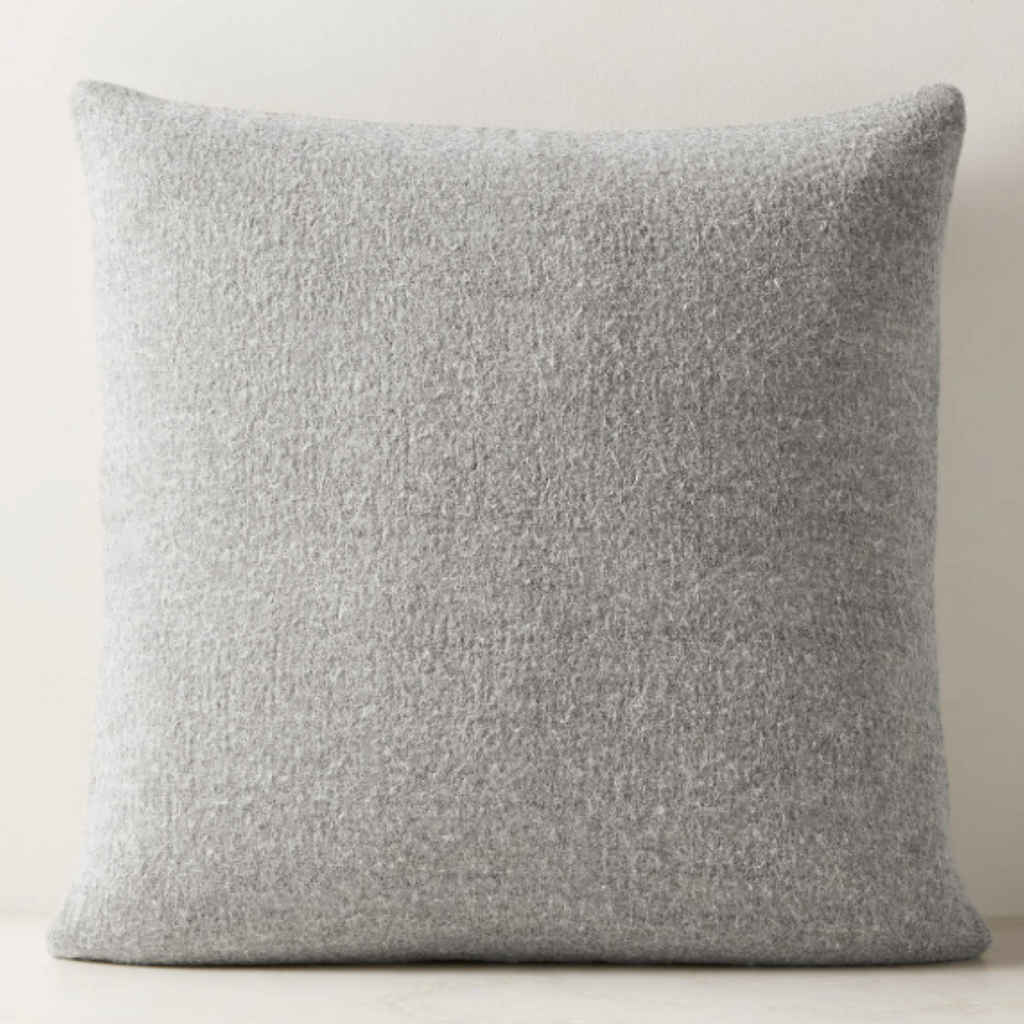 Tadeo Grey Boiled Wool Throw Pillow Cover