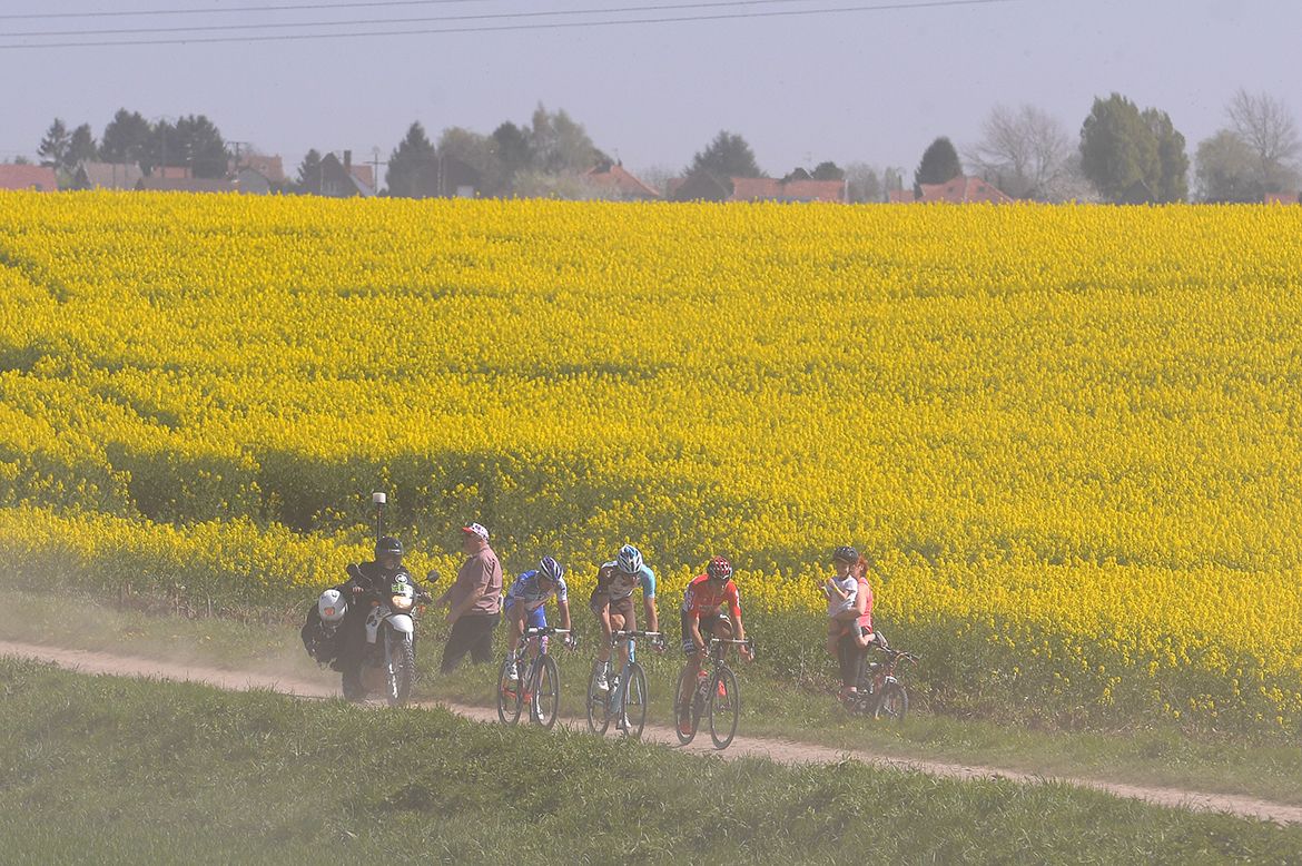 Trying to get clear at Paris-Roubaix