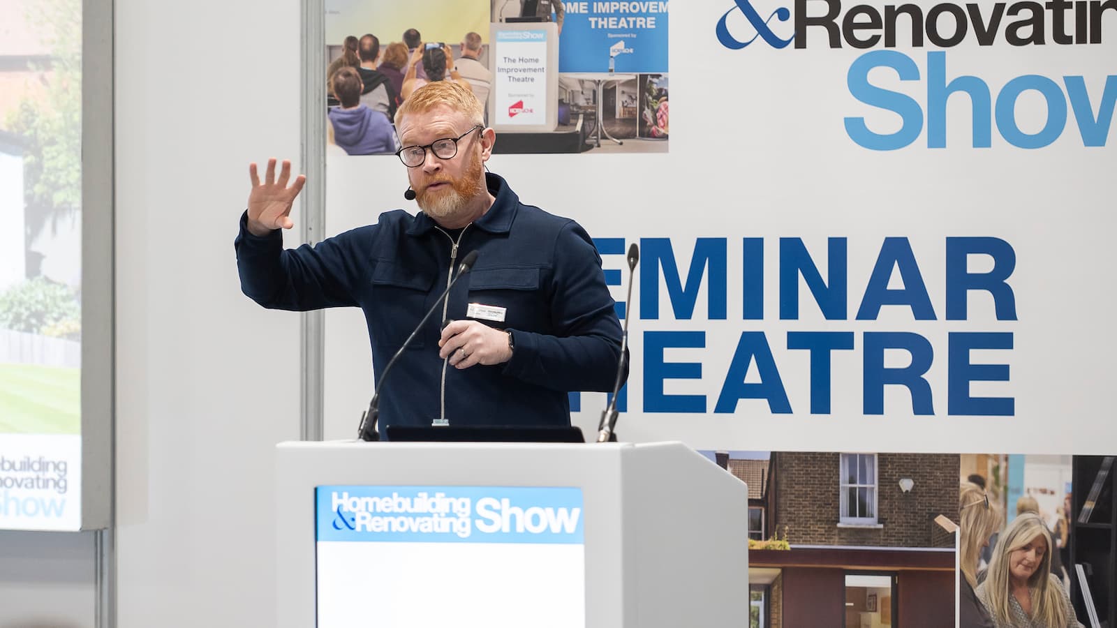 Allan Corfield presenting a seminar at the Homebuilding &amp; Renovating Show
