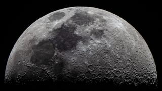 An image of half of the moon.