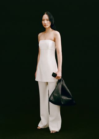 MANGO, Combined Strapless Jumpsuit