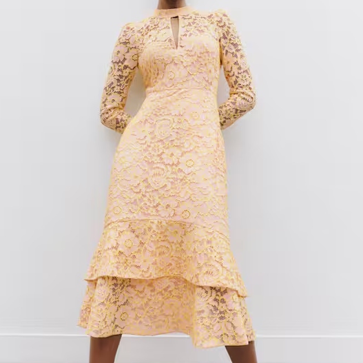 ME+EM Two-Tone Lace Dress
