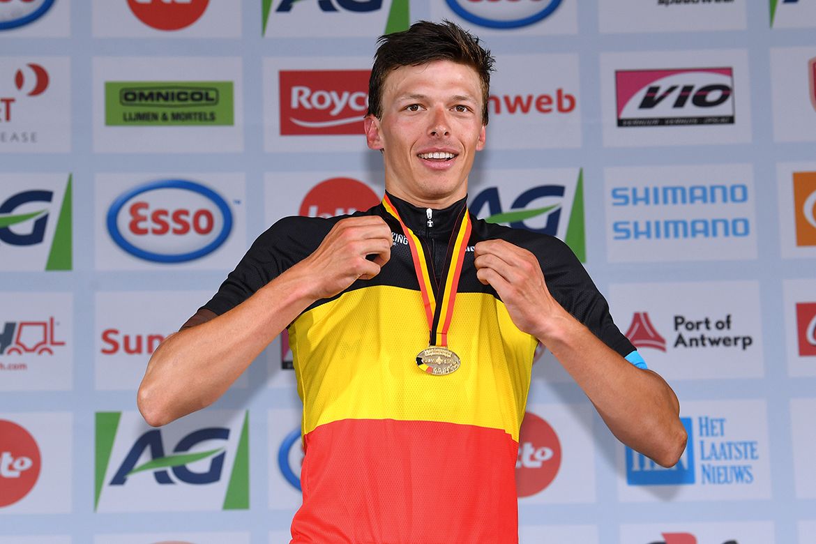 Oliver Naesen on the podium