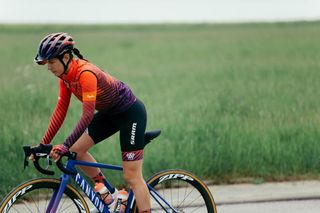 Elena Cecchini shows off the new Canyon-SRAM special edition kit for the Ovo Energy Women's Tour