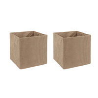 Dunelm Set of 2 Mink Foldable Cord Storage Boxes