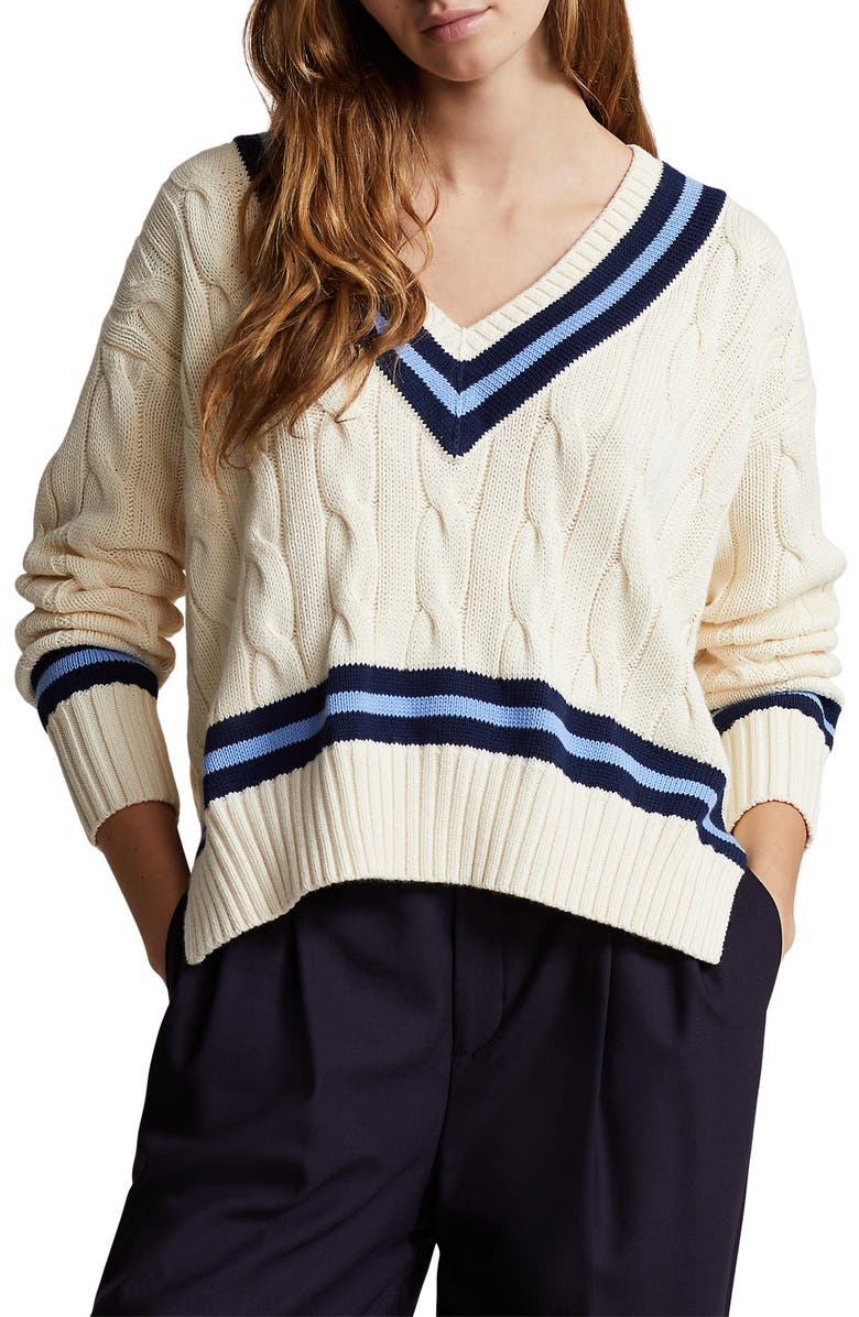 Cabled Cotton Cricket Sweater