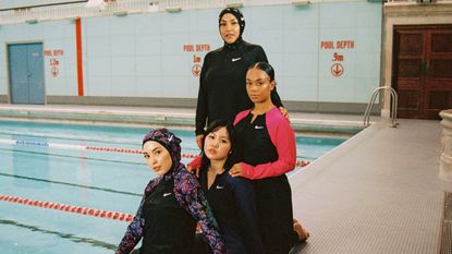 Women swimming