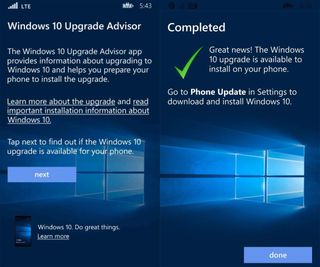 Windows 10 Mobile upgrade Advisor