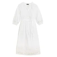 Pure Cotton Embroidered V-Neck Midi Dress, £49.50 | M&amp;S