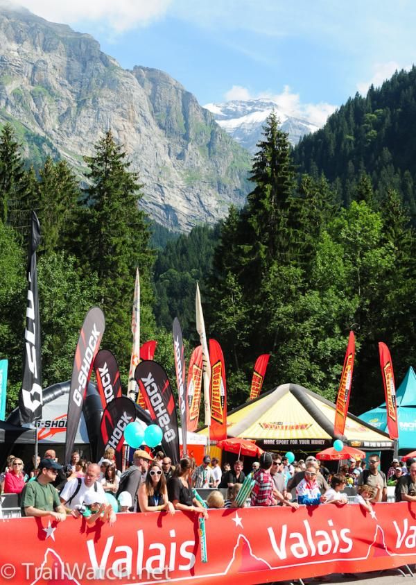 The Swiss Alps made a spectacular backgroud for the racing today