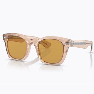 blush pink framed sunglasses