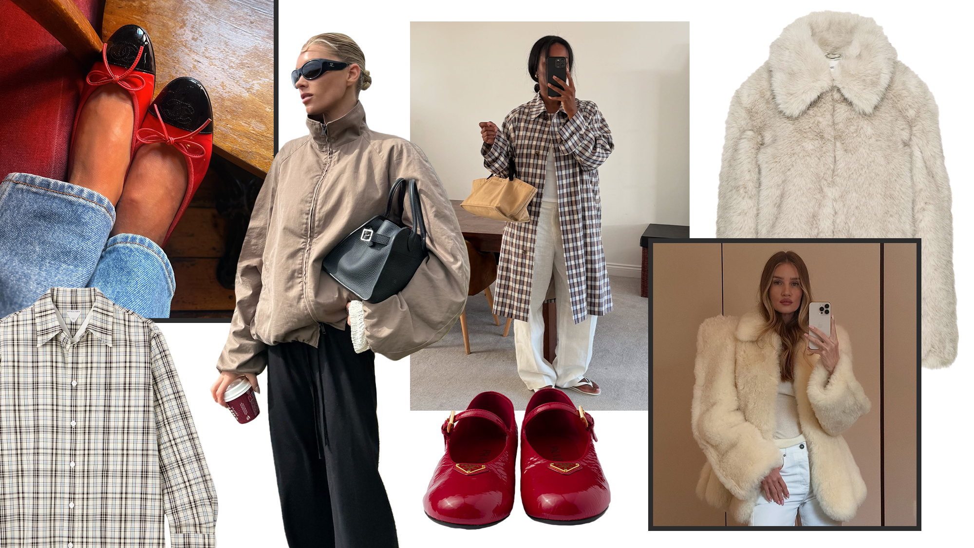 collage of fall 2025 fashion trends