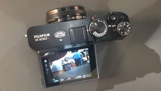 The rear LCD screen can now tilt up through overr 90° - which will be useful for shooting from the waist. Fujifilm has managed to add this without adding noticeably to the bulk of the camera