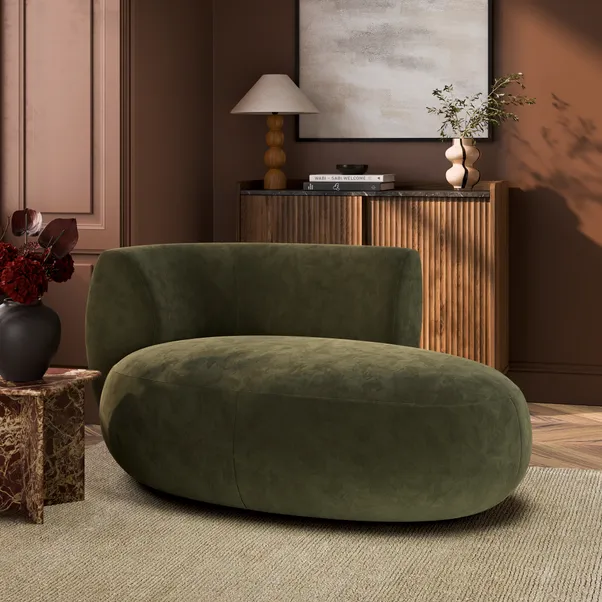 Dunelm, Lozenge Velvet Chaise Longue