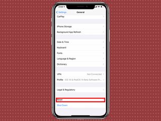 How to reset an iPhone: tap reset