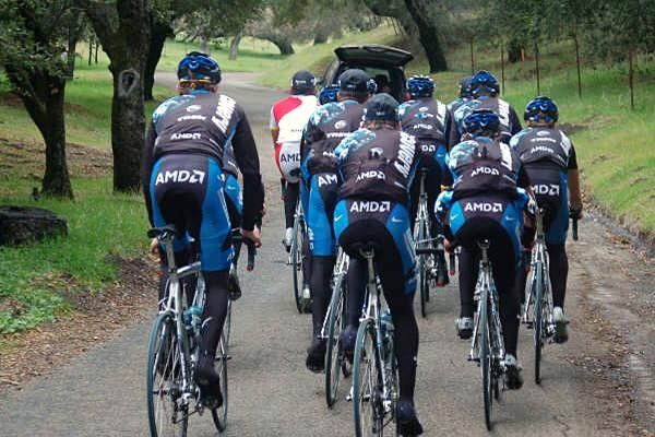 The team back tracks over the climb Tom Danielson and Levi Leipheimer ride away from the group this time.