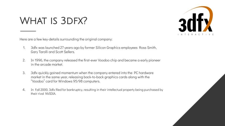 Alleged 3dfx Q3 2021 Announcements