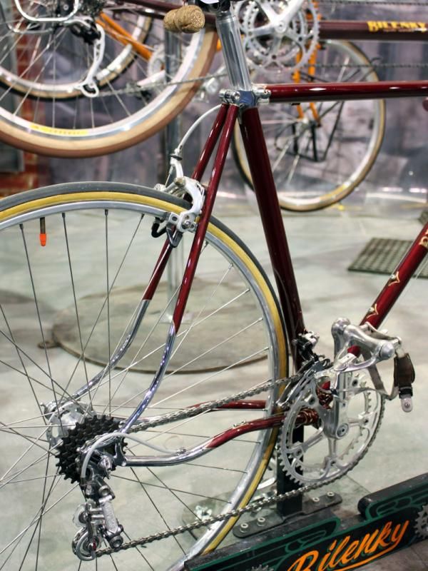 The curved stays on this Bilenky Cycle Works bike are reminiscent of an old Hetchins machine.