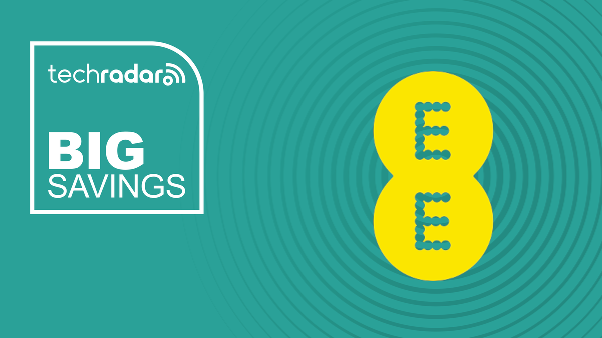 Yellow EE logo on a turquoise background with white Big Savings text on the left