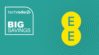 Yellow EE logo on a turquoise background with white Big Savings text on the left