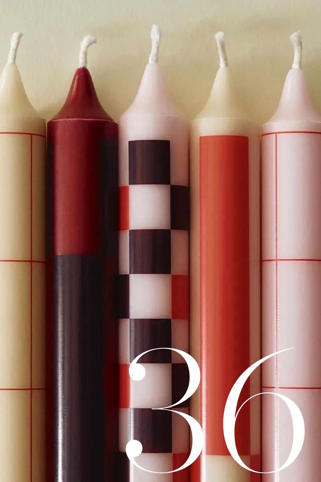 HAY, Pattern Dinner Candles, Set of 4