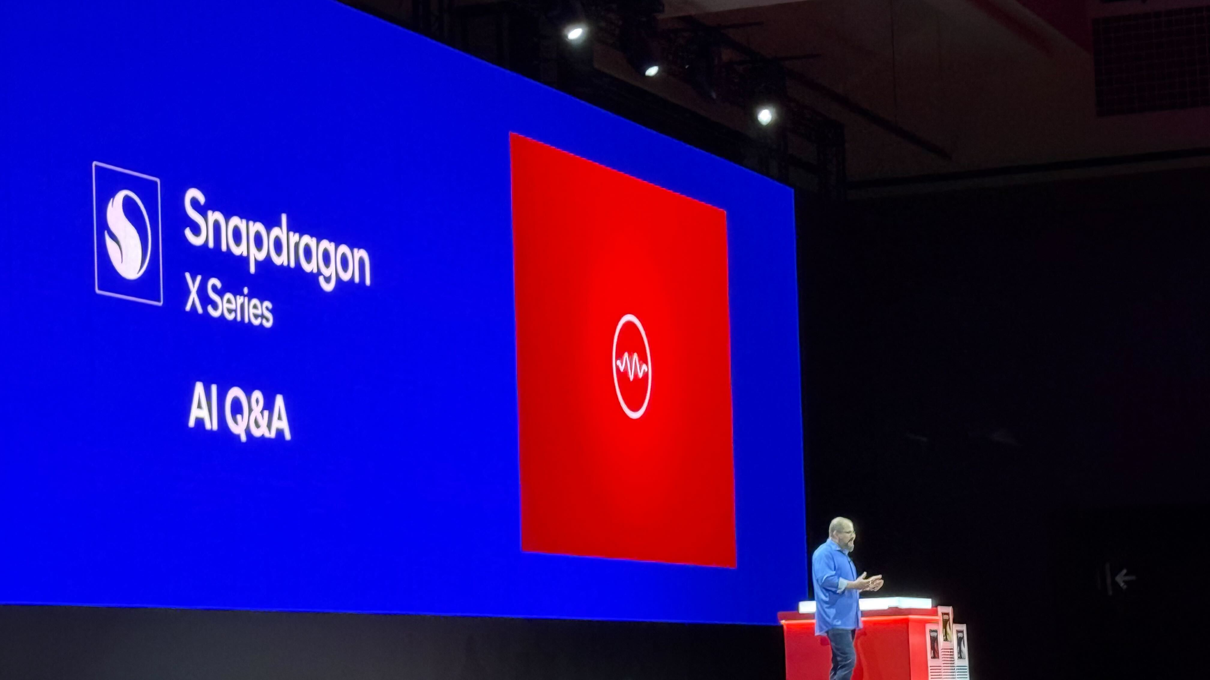 Qualcomm CEO Cristiano Amon taking audience Q&A at the Computex keynote.