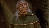 Mel Brooks in gold makeup and a green robe as Yogurt in Spaceballs. 