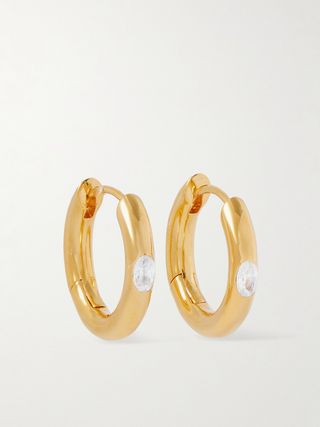 Heartbreaker Gold Vermeil Cubic Zirconia Hoop Earrings