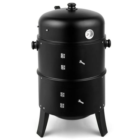 Zimtown Bbq Charcoal Grill Outdoor Barbecue Pit Smoker With 3 Levels Patio Backyard Black