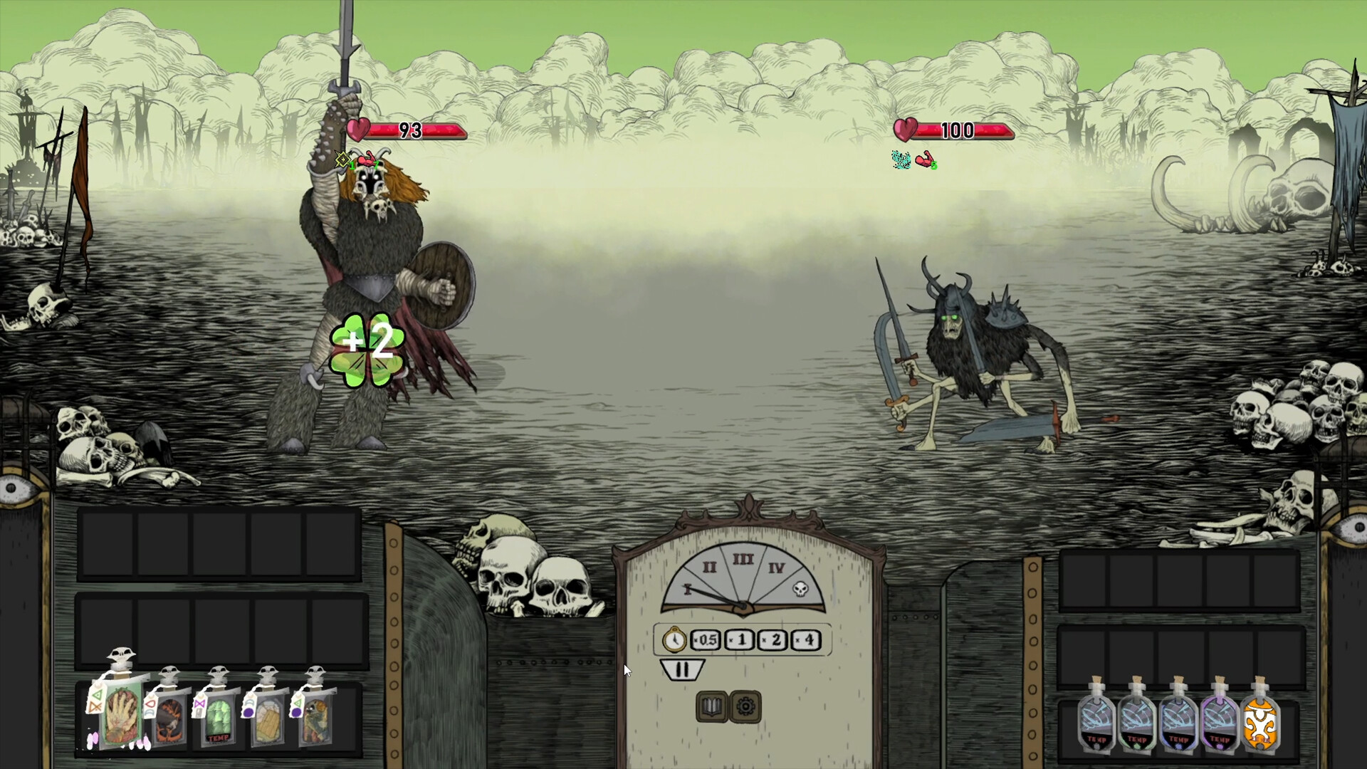 A battle with a multi-limbed goblin in Flask.