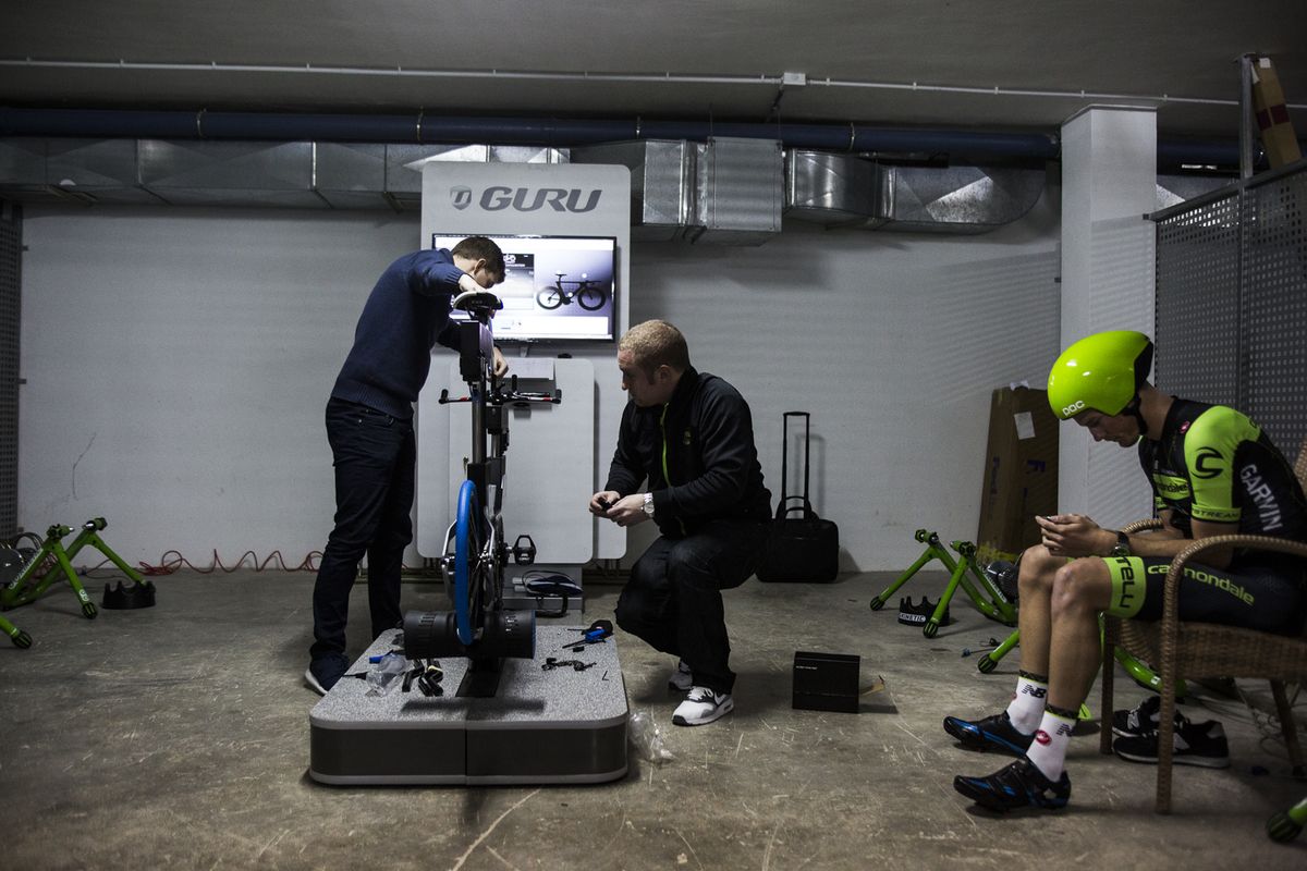 Checking bikes, checking phones...