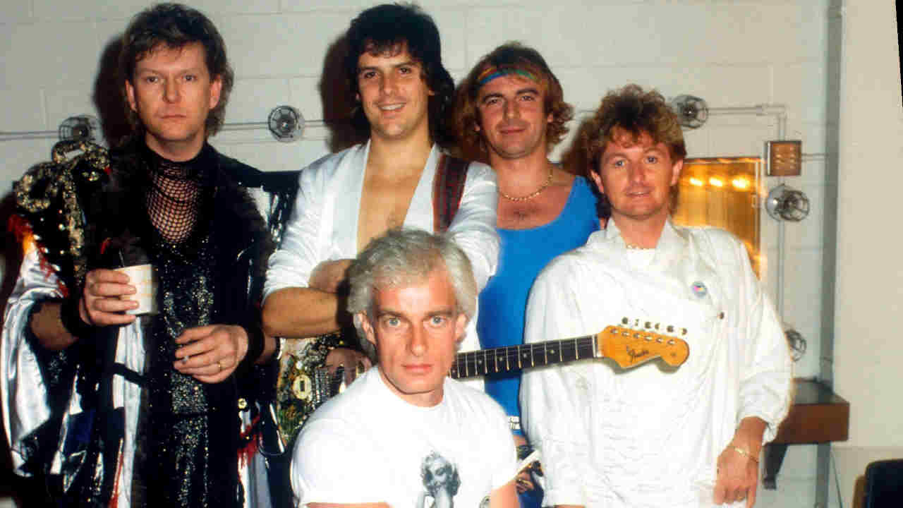 Yes backstage at a concert in 1984
