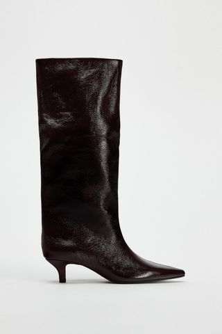 Zara Kitten Heel Knee High Boots