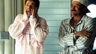 Nathan Lane and Robin Williams in pajamas in Birdcage