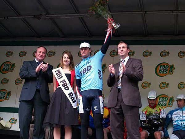 Josh Marden on the podium after stage 3