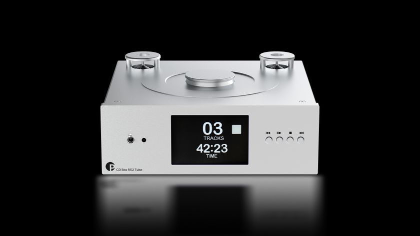 The Pro-Ject CD Box RS2 Tube CD transport on a black background.