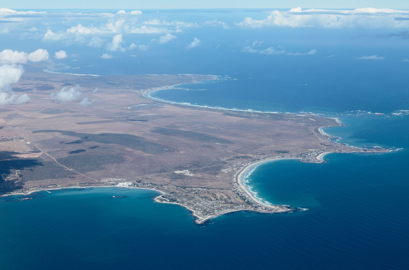 Aerial view of St Helena Bay, Shelley Point and Britannia Bay on the West Coast of South Africa