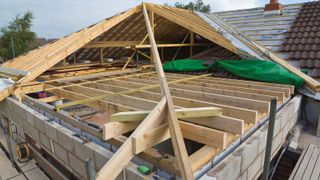 roof structure being built