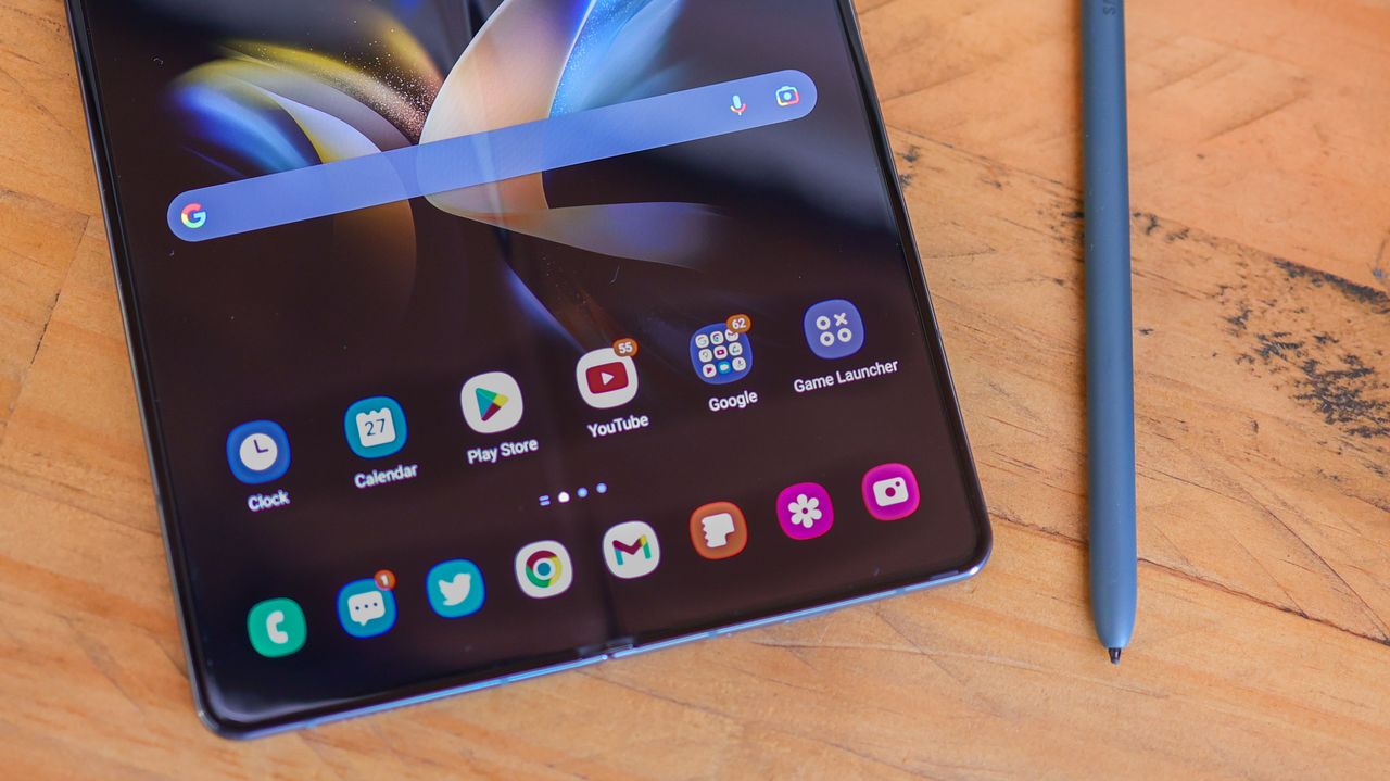 A photo of the Samsung Galaxy Z Fold 4 foldable Android phone