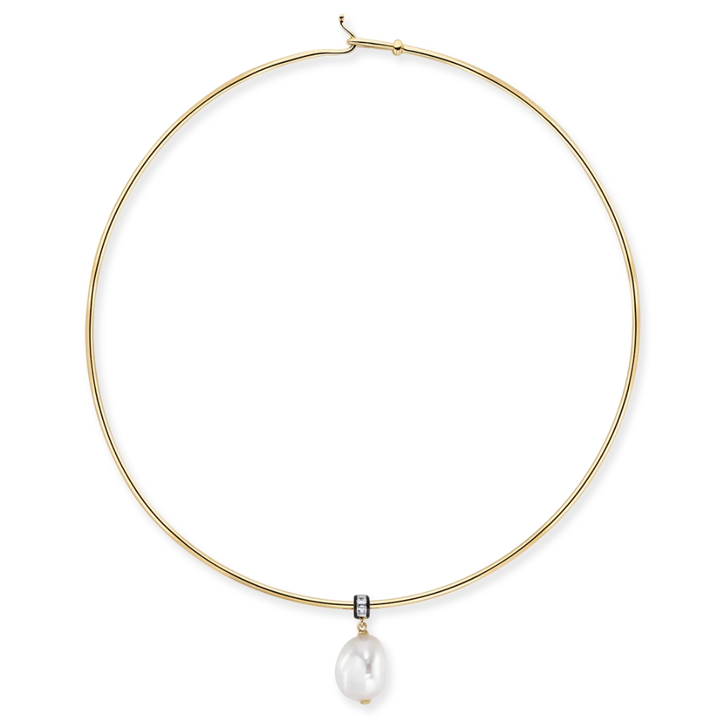 Laura Vann, Blythe Torque Choker Necklace with Pearl