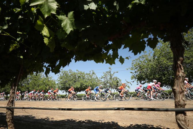The peloton enjoys blue skies on the opening day of the 2019 Tour of California around Sacramento