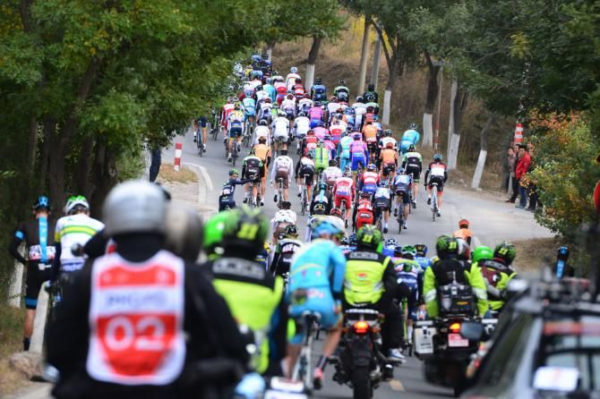Peloton at the climb