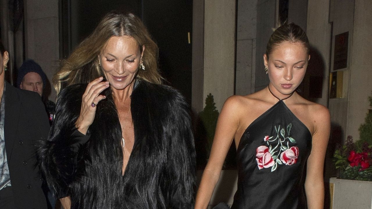 Kate Moss and Lila Moss at Kate&#039;s 51st birthday