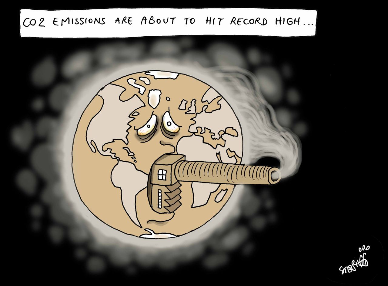 World CO2 emissions record high climate change pollution