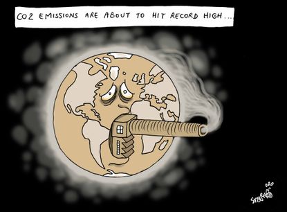 World CO2 emissions record high climate change pollution