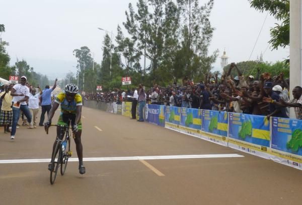 Joseph Biziyaremye wins the final stage of the Tour of Rwanda.