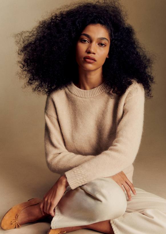 Amiel Jumper - Vanilla - Baby Alpaca - S&amp;eacute;zane